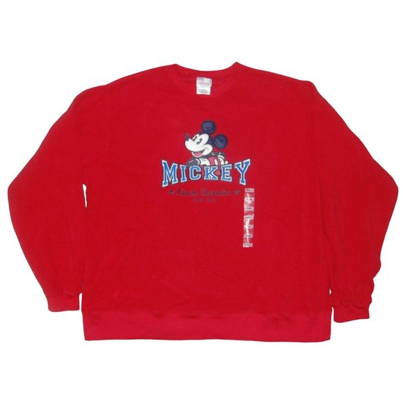 NWT Vintage Disney Store Mickey Mouse Classic Characters Fleece Sweatshirt Large - Picture 1 of 7